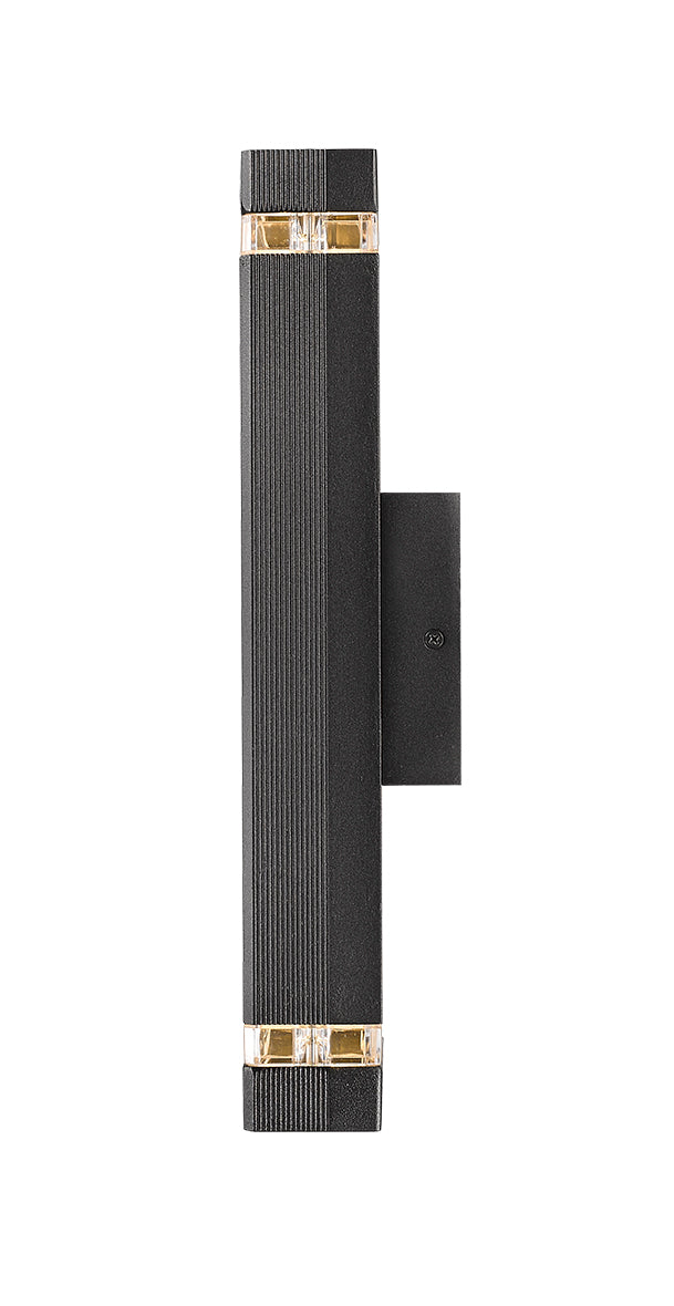 Brisson 2-Light Up Down Black Outdoor Wall Light