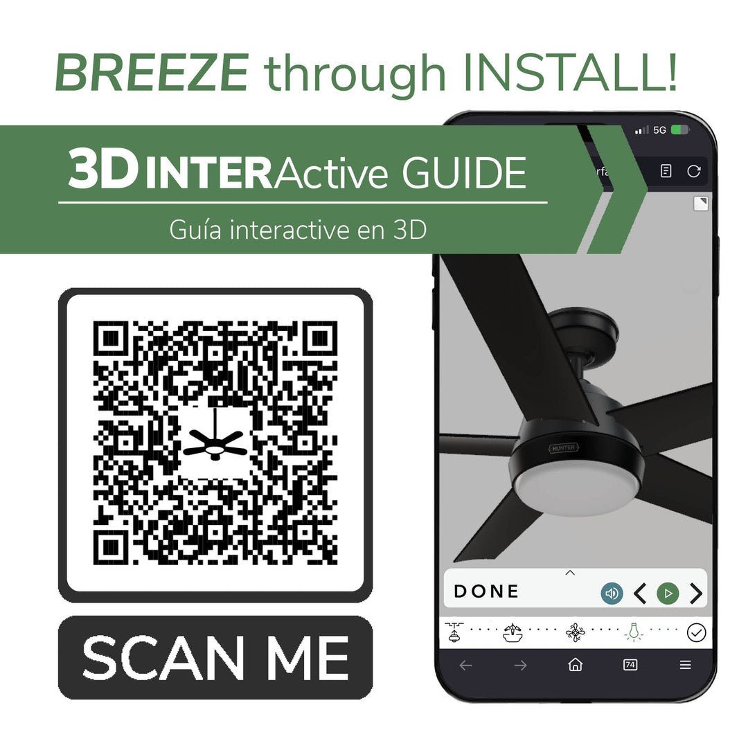 Hunter 52 inch Skyflow Matte Black WeatherMax Indoor / Outdoor Ceiling Fan with LED Light Kit and Wall Control Hunter Fan Canada