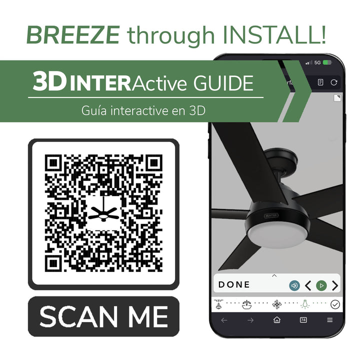 Hunter 52 inch Skyflow Matte Black WeatherMax Indoor / Outdoor Ceiling Fan with LED Light Kit and Wall Control Hunter Fan Canada