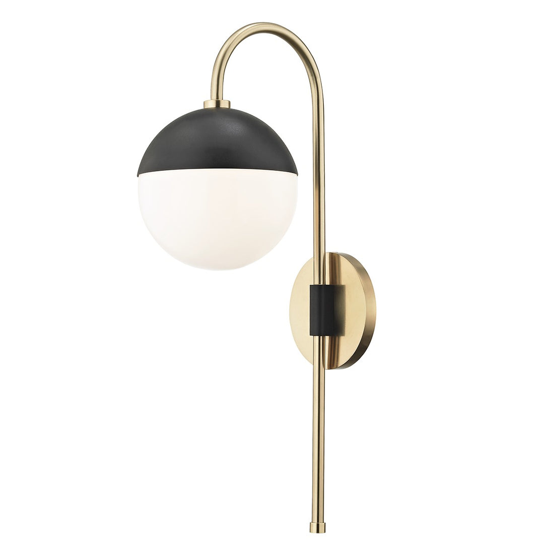 Renee One Light Wall Sconce in Aged Brass/Black - available from The Lighting Shoppe, trusted by Canadian homeowners