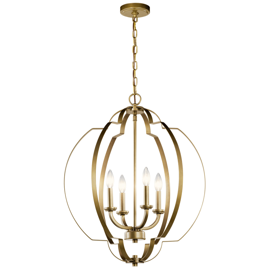 Kichler Canada - 42138NBR - Four Light Foyer Pendant - Voleta - Natural Brass