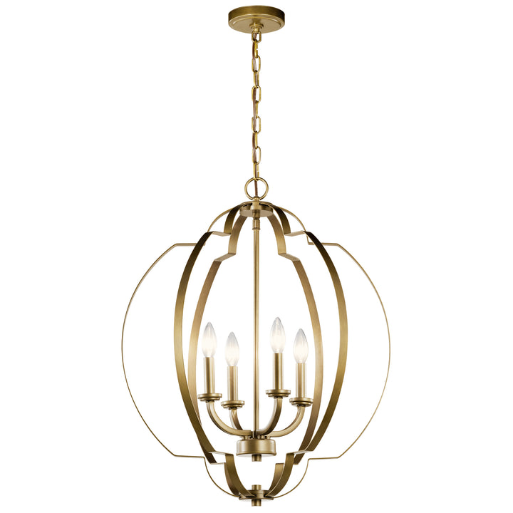 Kichler Canada - 42138NBR - Four Light Foyer Pendant - Voleta - Natural Brass