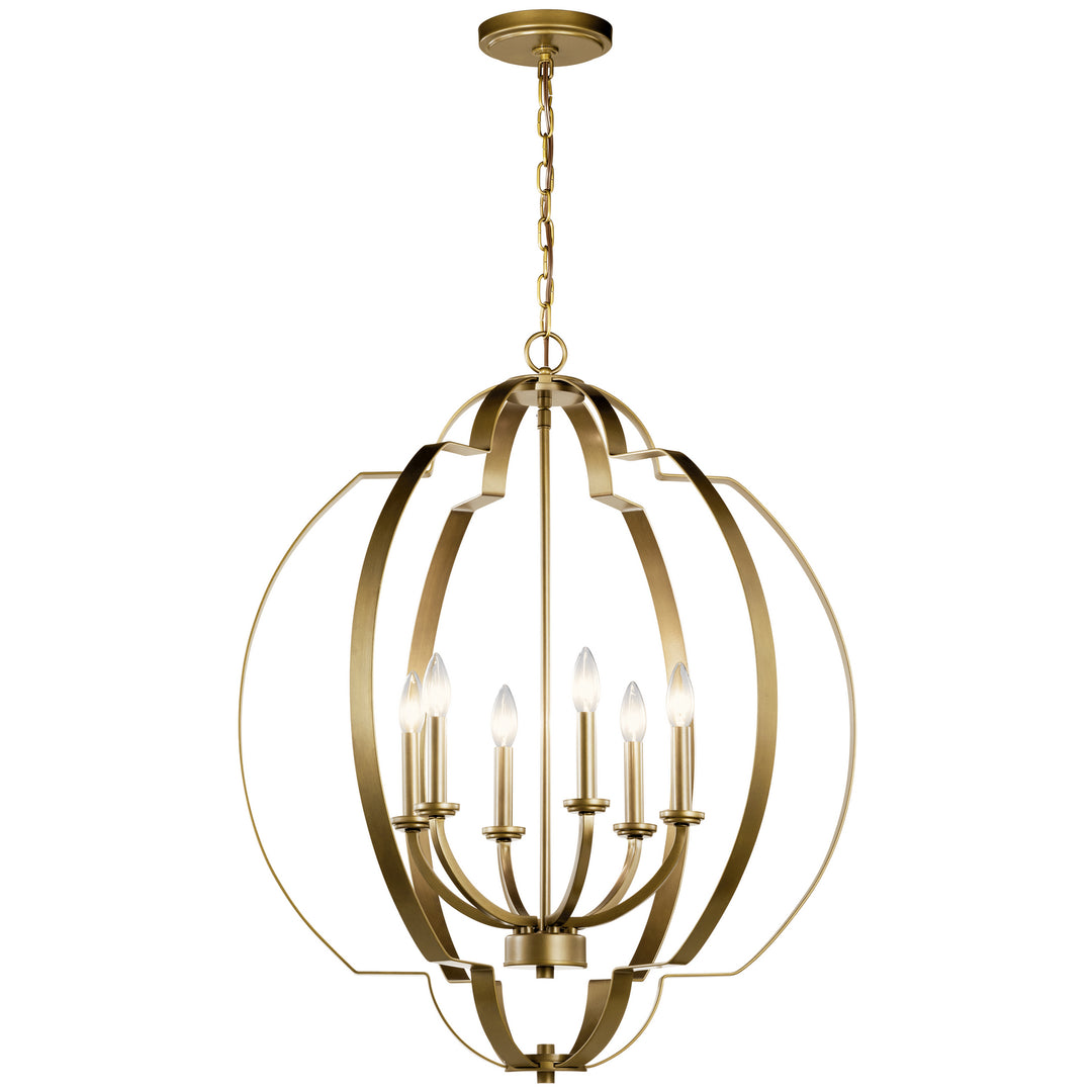 Kichler Canada - 42139NBR - Six Light Foyer Chandelier - Voleta - Natural Brass
