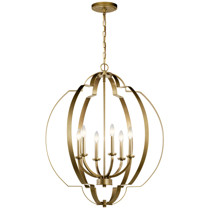 Kichler Canada - 42139NBR - Six Light Foyer Chandelier - Voleta - Natural Brass
