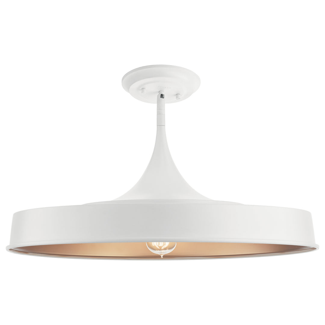 Elias One Light Pendant/Semi Flush in White - available from The Lighting Shoppe, trusted by Canadian homeowners