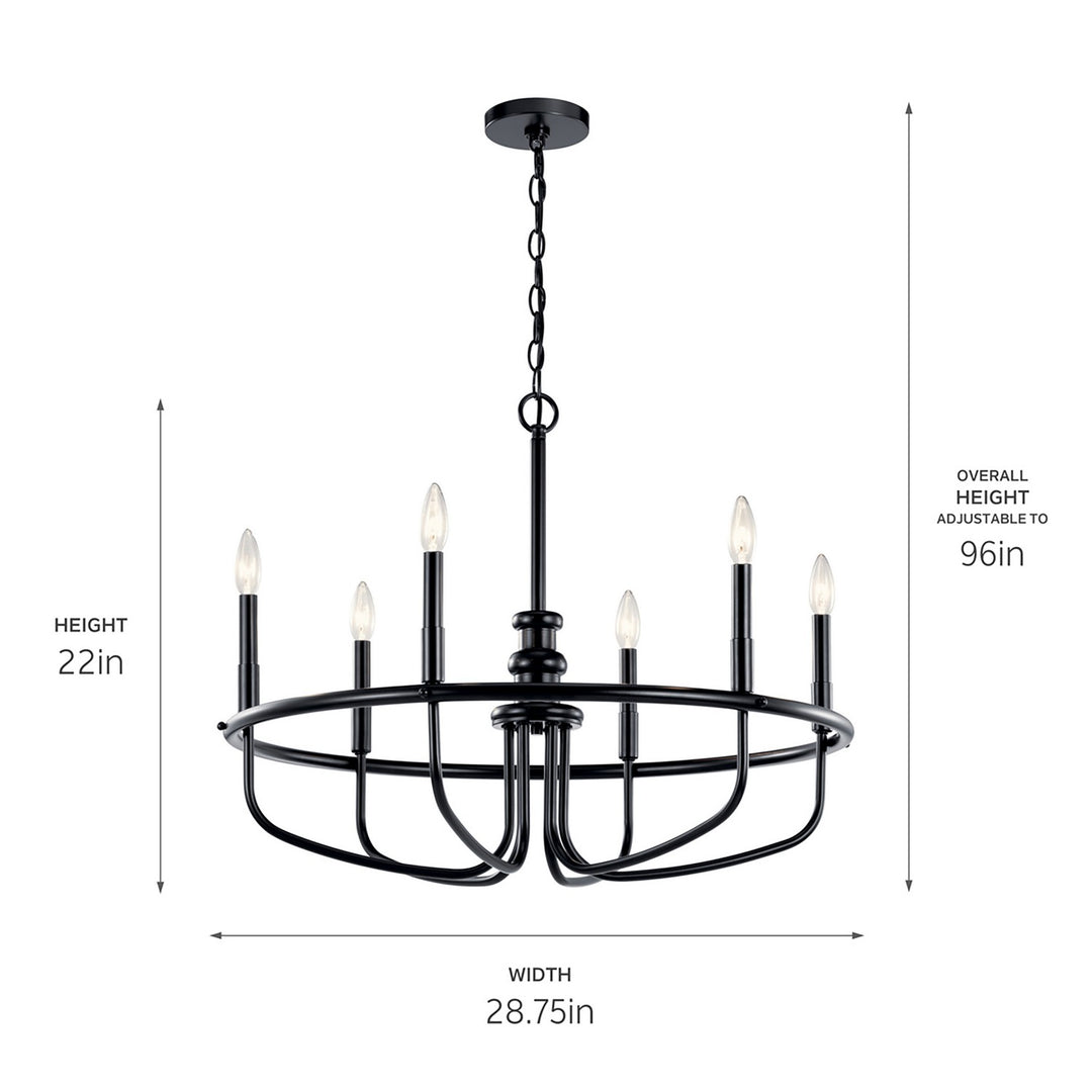 Kichler Canada - 52304BK - Six Light Chandelier - Capitol Hill - Black