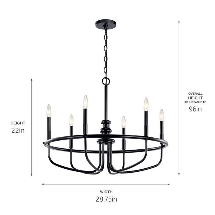 Kichler Canada - 52304BK - Six Light Chandelier - Capitol Hill - Black