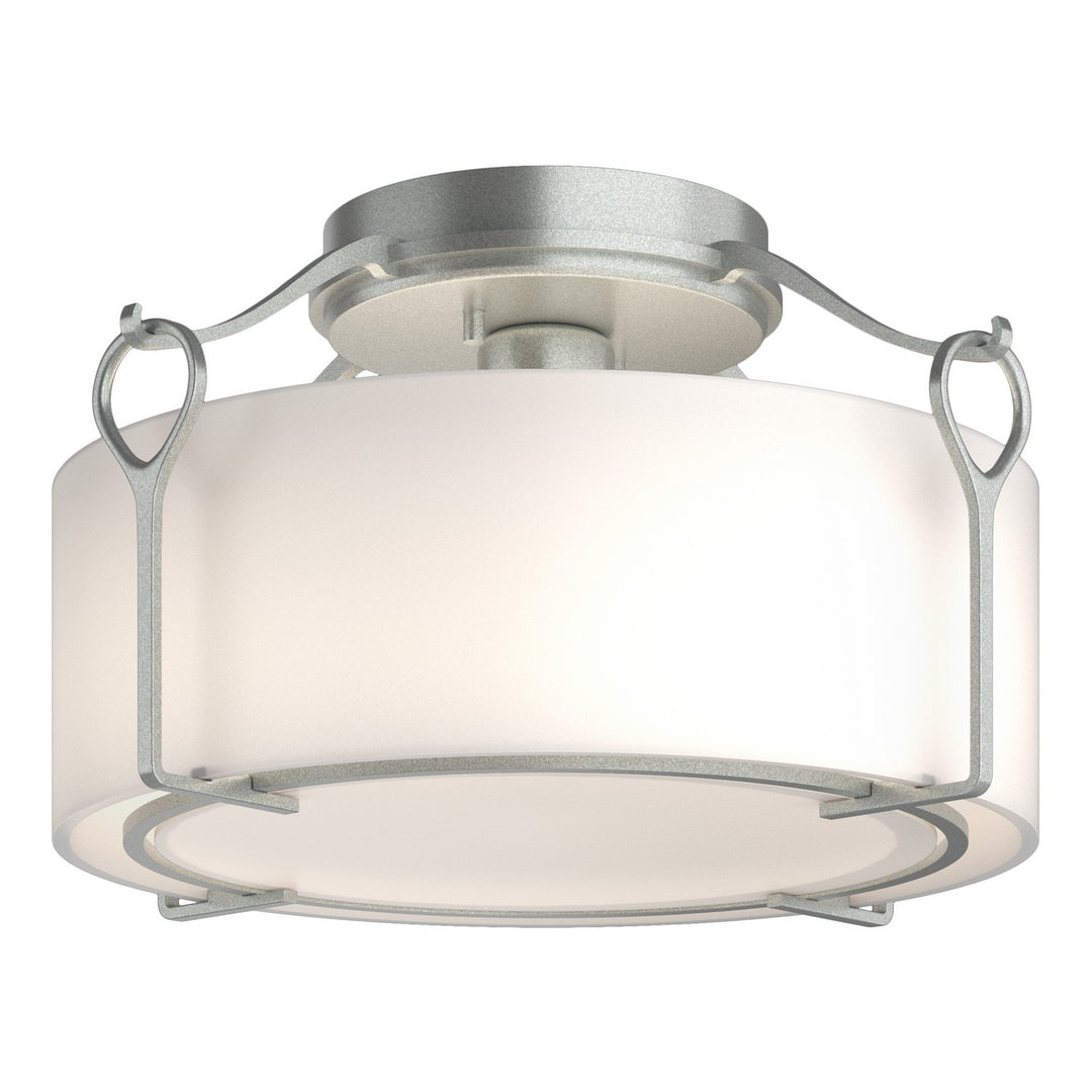 Bow One Light Semi-Flush Mount in Vintage Platinum - available from The Lighting Shoppe, trusted by Canadian homeowners