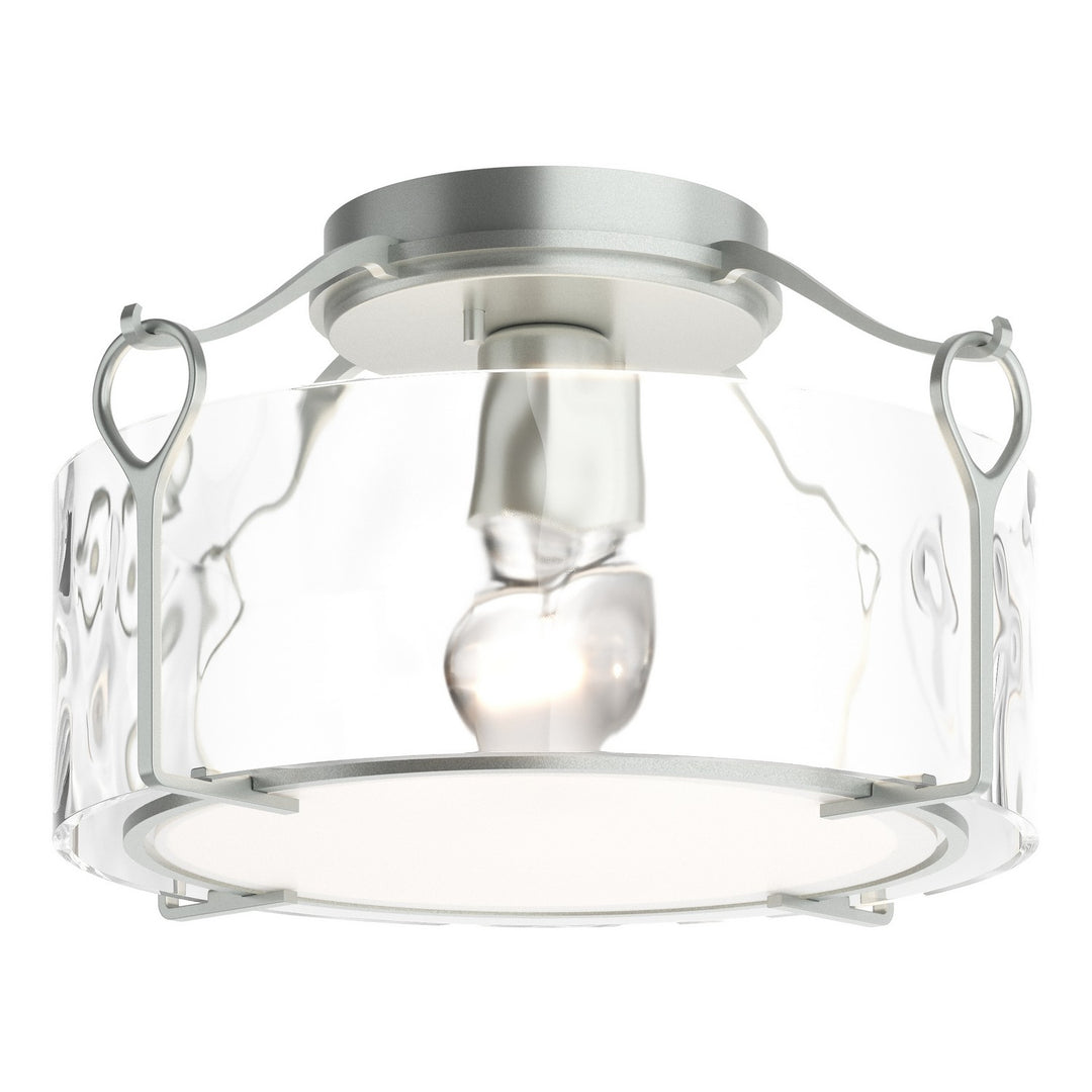 Bow One Light Semi-Flush Mount in Vintage Platinum - available from The Lighting Shoppe, trusted by Canadian homeowners