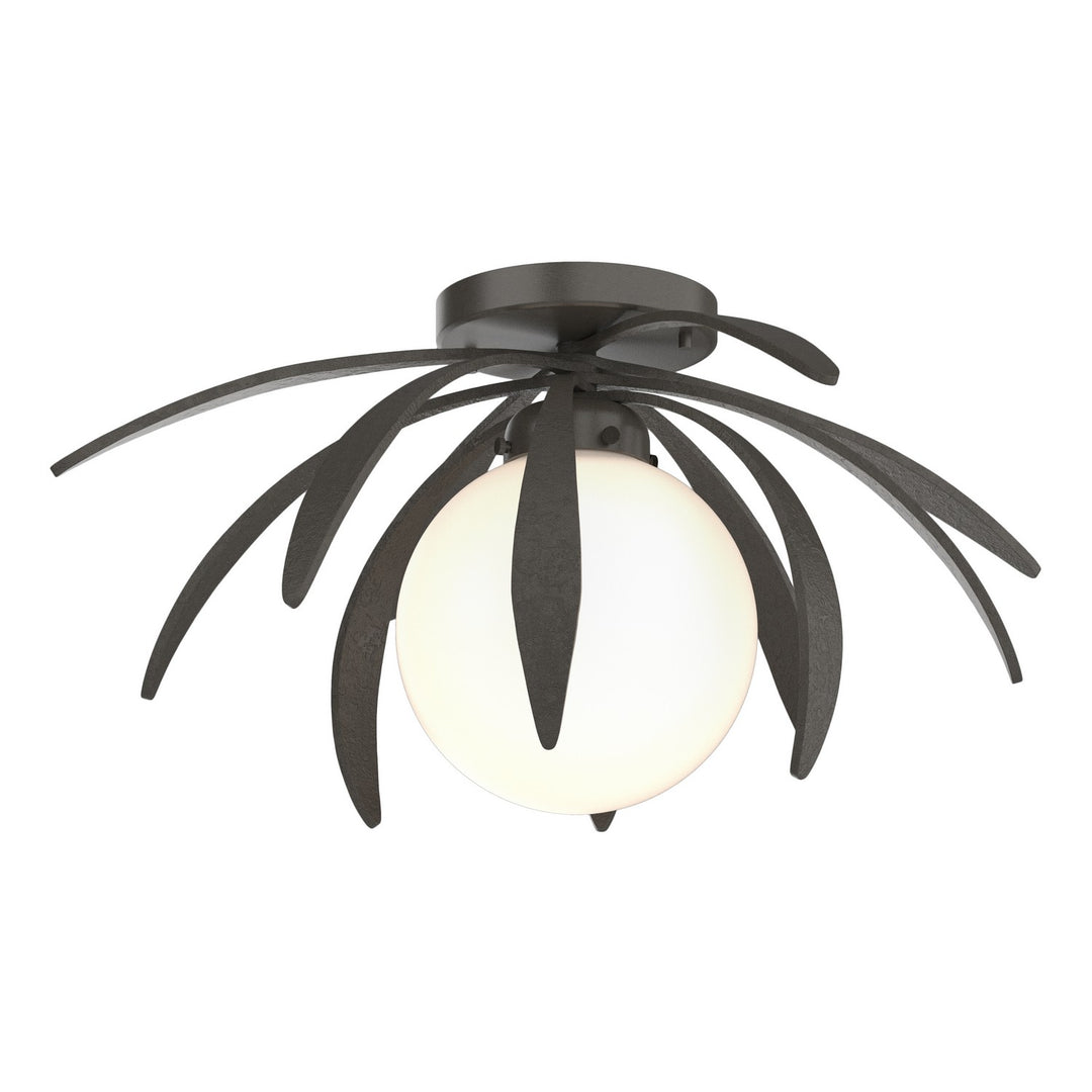 Hubbardton Forge Canada - 124350-SKT-07-GG0631 - One Light Semi-Flush Mount - Dahlia - Dark Smoke