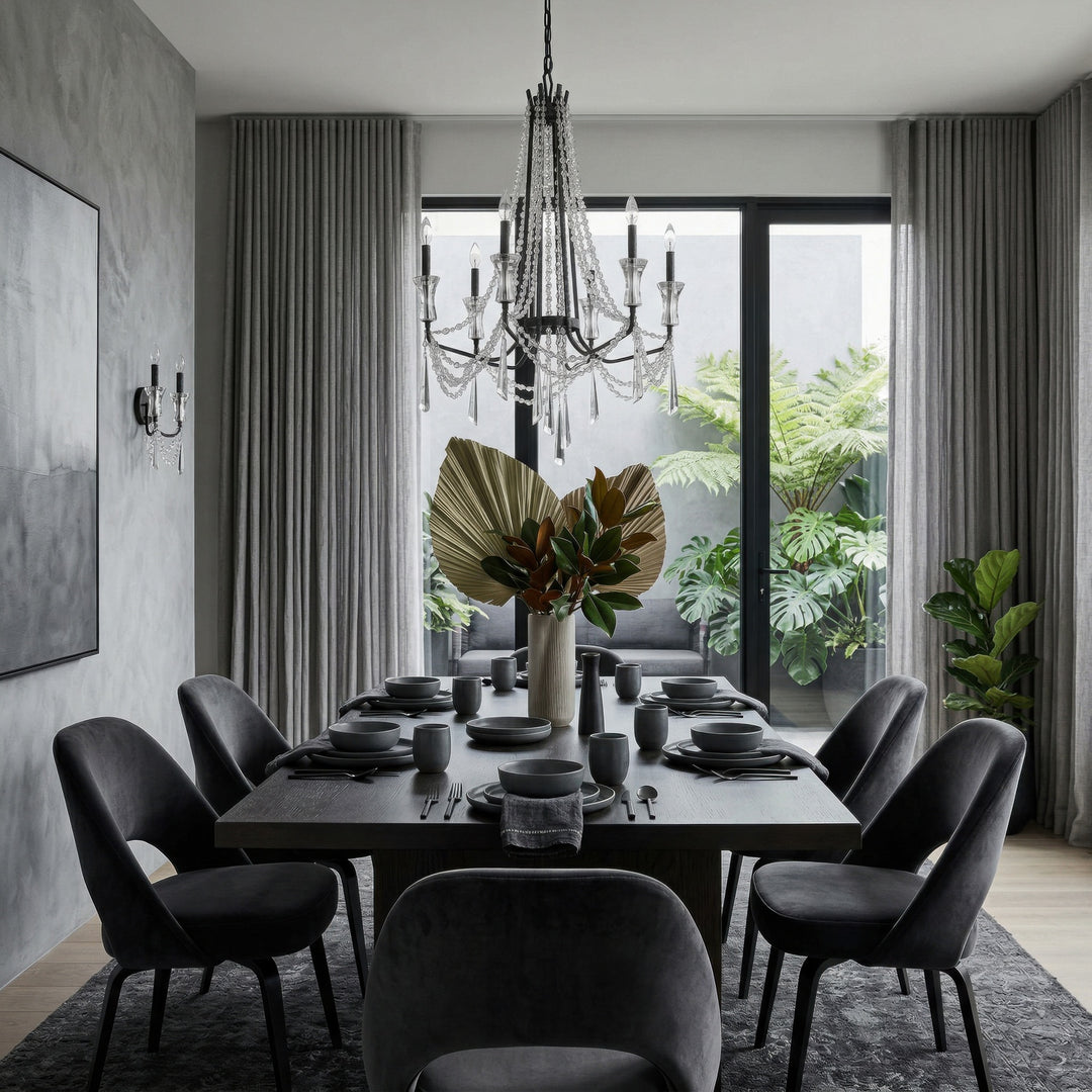 Varaluz - 270C06OX - Six Light Chandelier - Barcelona - Onyx