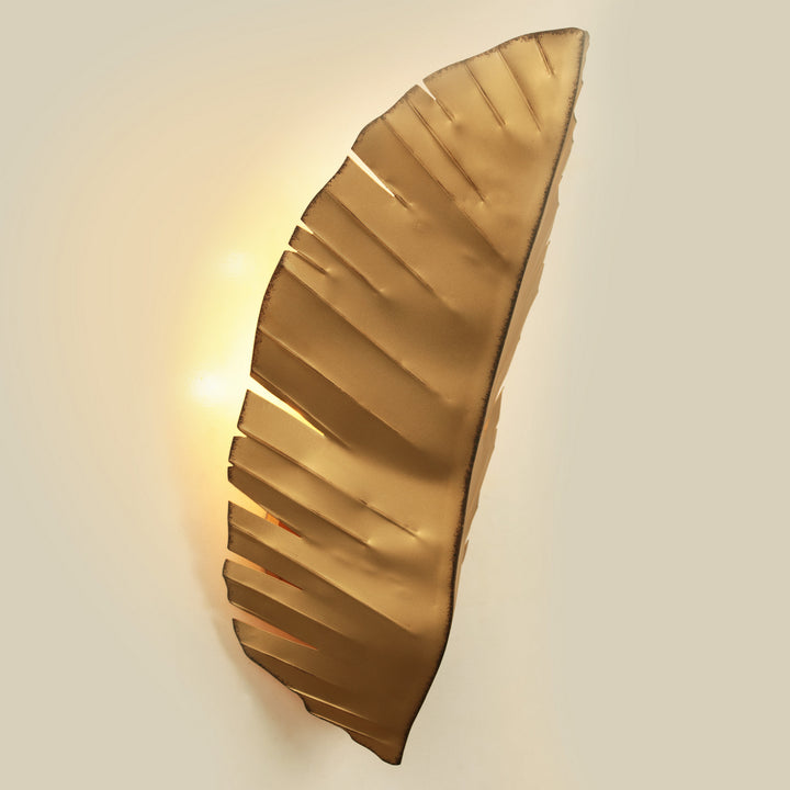 Banana Leaf Three Light Wall Sconce in Gold - available from The Lighting Shoppe, trusted by Canadian homeowners