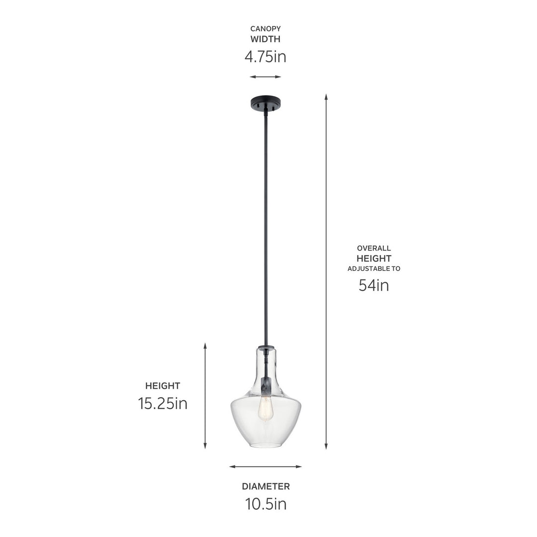 Kichler Canada - 42141BK - One Light Pendant - Everly - Black