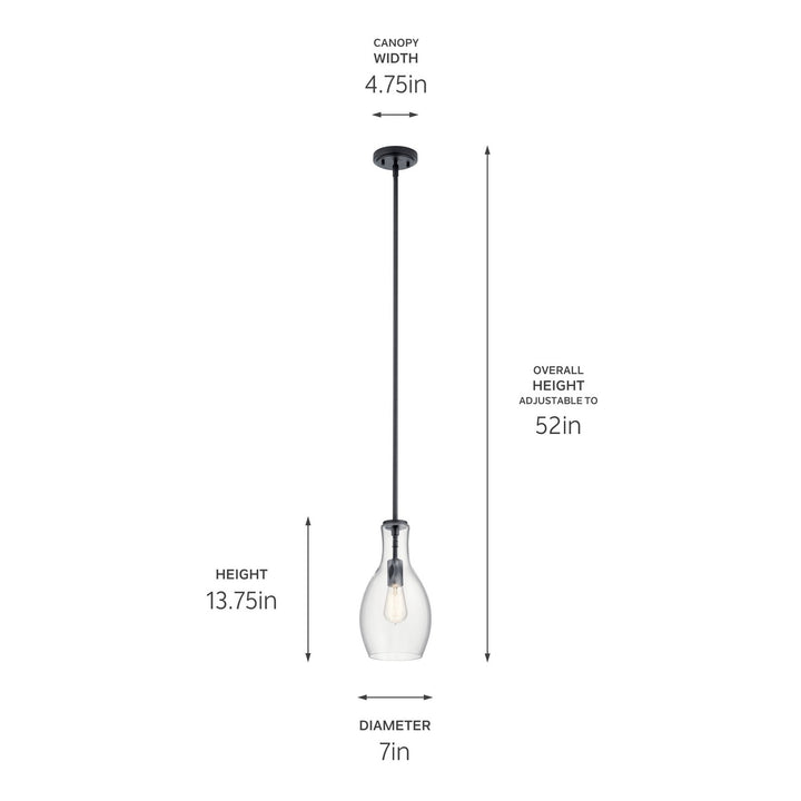 Kichler Canada - 42456BK - One Light Pendant - Everly - Black