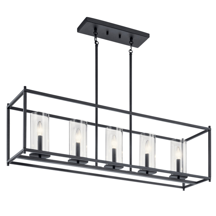 Kichler Canada - 43995BK - Five Light Linear Chandelier - Crosby - Black