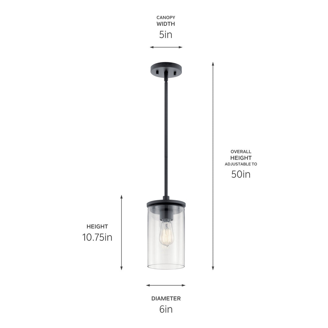 Kichler Canada - 43996BK - One Light Mini Pendant - Crosby - Black