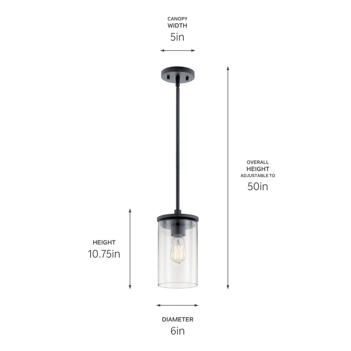 Kichler Canada - 43996BK - One Light Mini Pendant - Crosby - Black