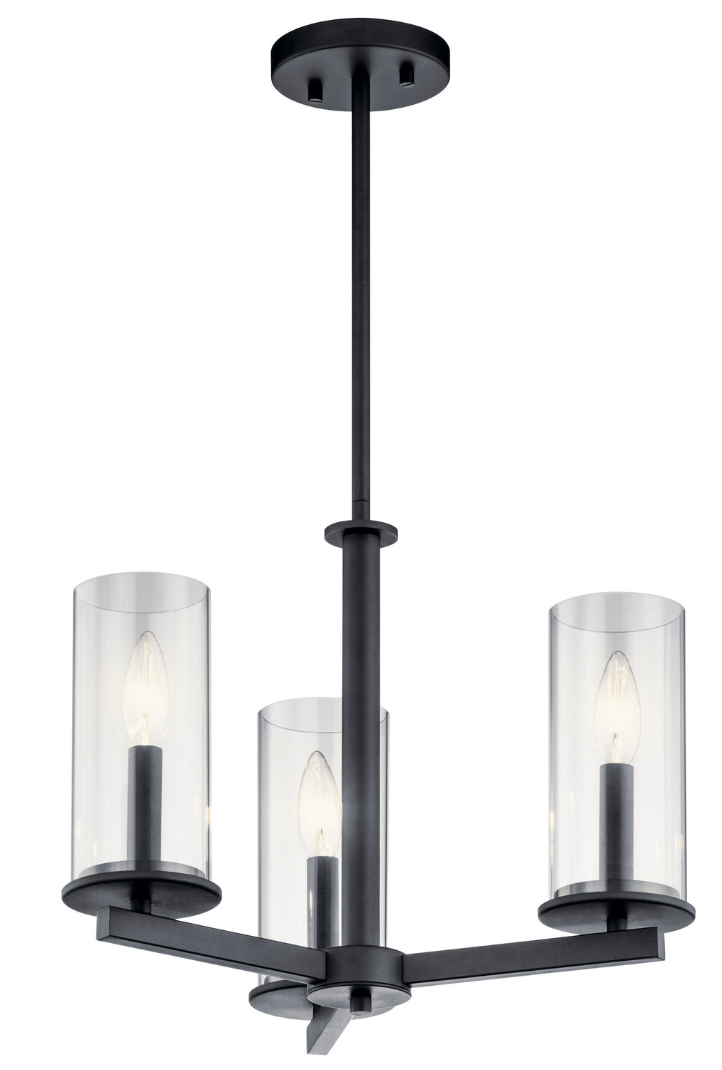 Kichler Canada - 43997BK - Three Light Chandelier/Semi Flush - Crosby - Black