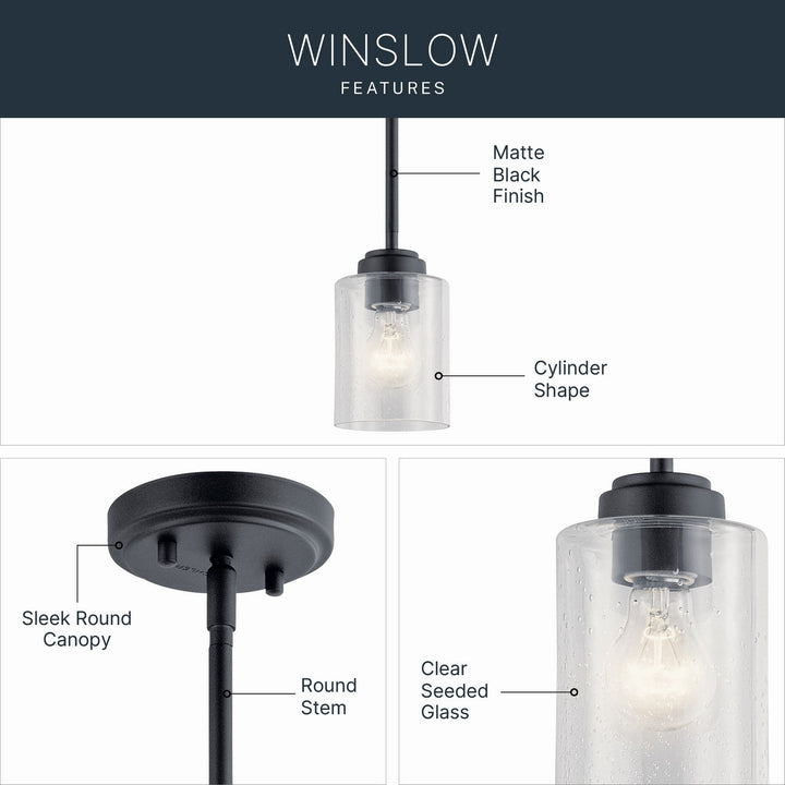 Kichler Canada - 44032BK - One Light Mini Pendant - Winslow - Black