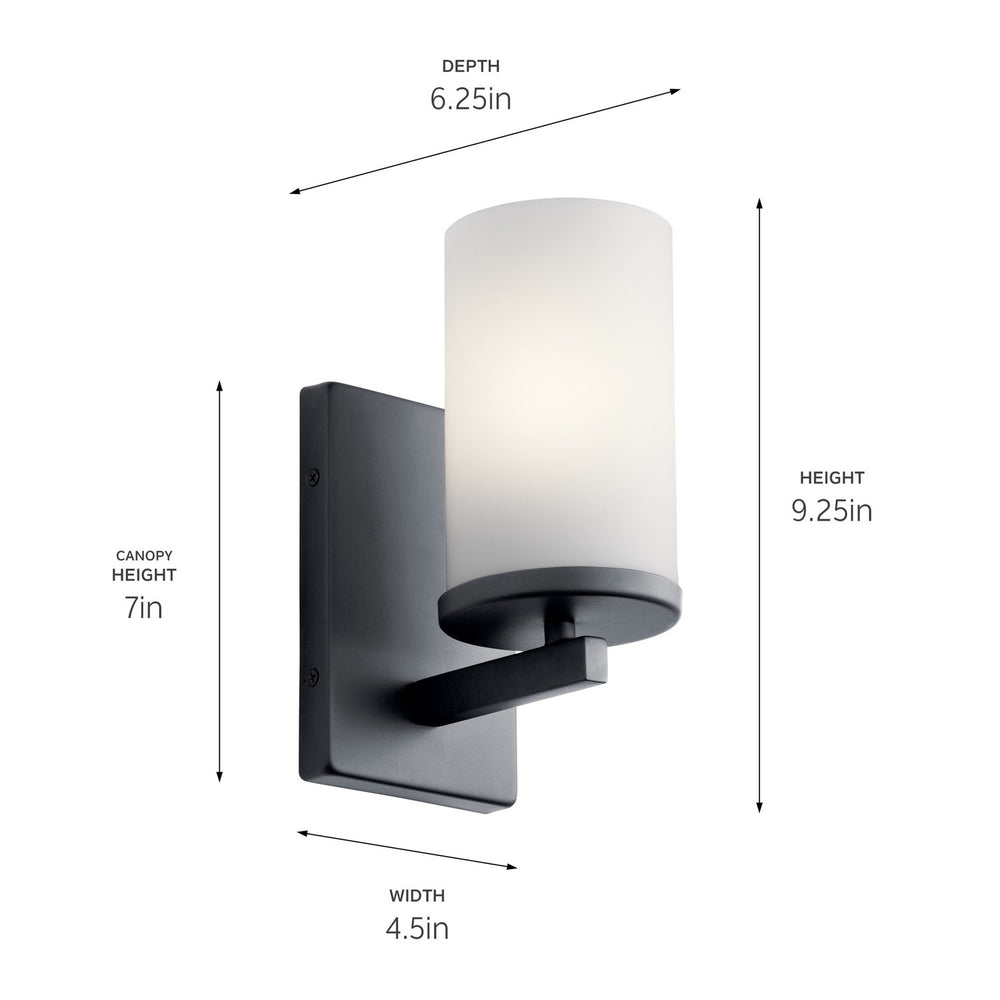Kichler Canada - 45495BK - One Light Wall Sconce - Crosby - Black
