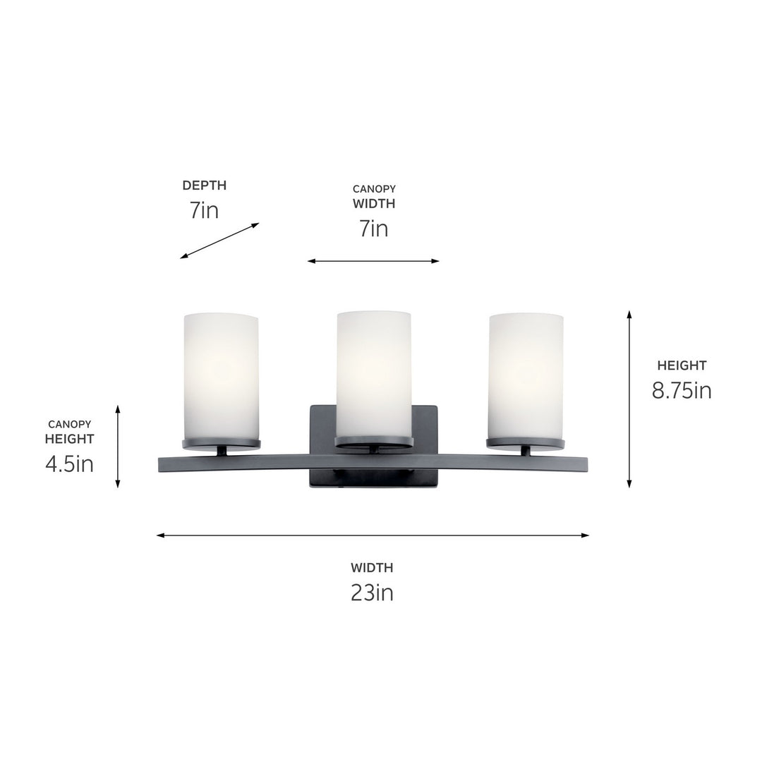 Kichler Canada - 45497BK - Three Light Bath - Crosby - Black