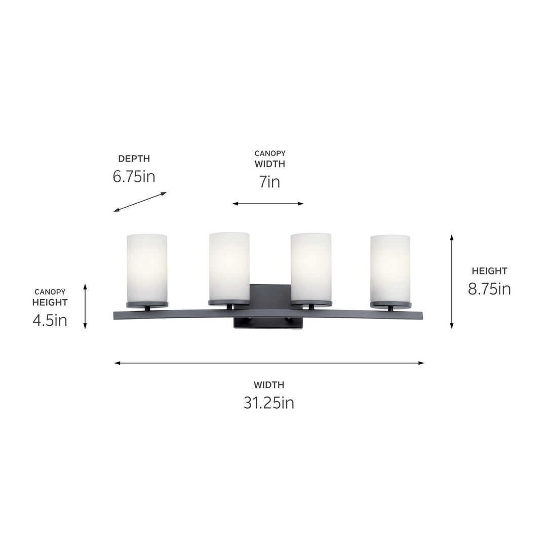Kichler Canada - 45498BK - Four Light Bath - Crosby - Black