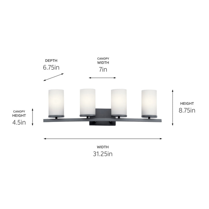 Kichler Canada - 45498BK - Four Light Bath - Crosby - Black