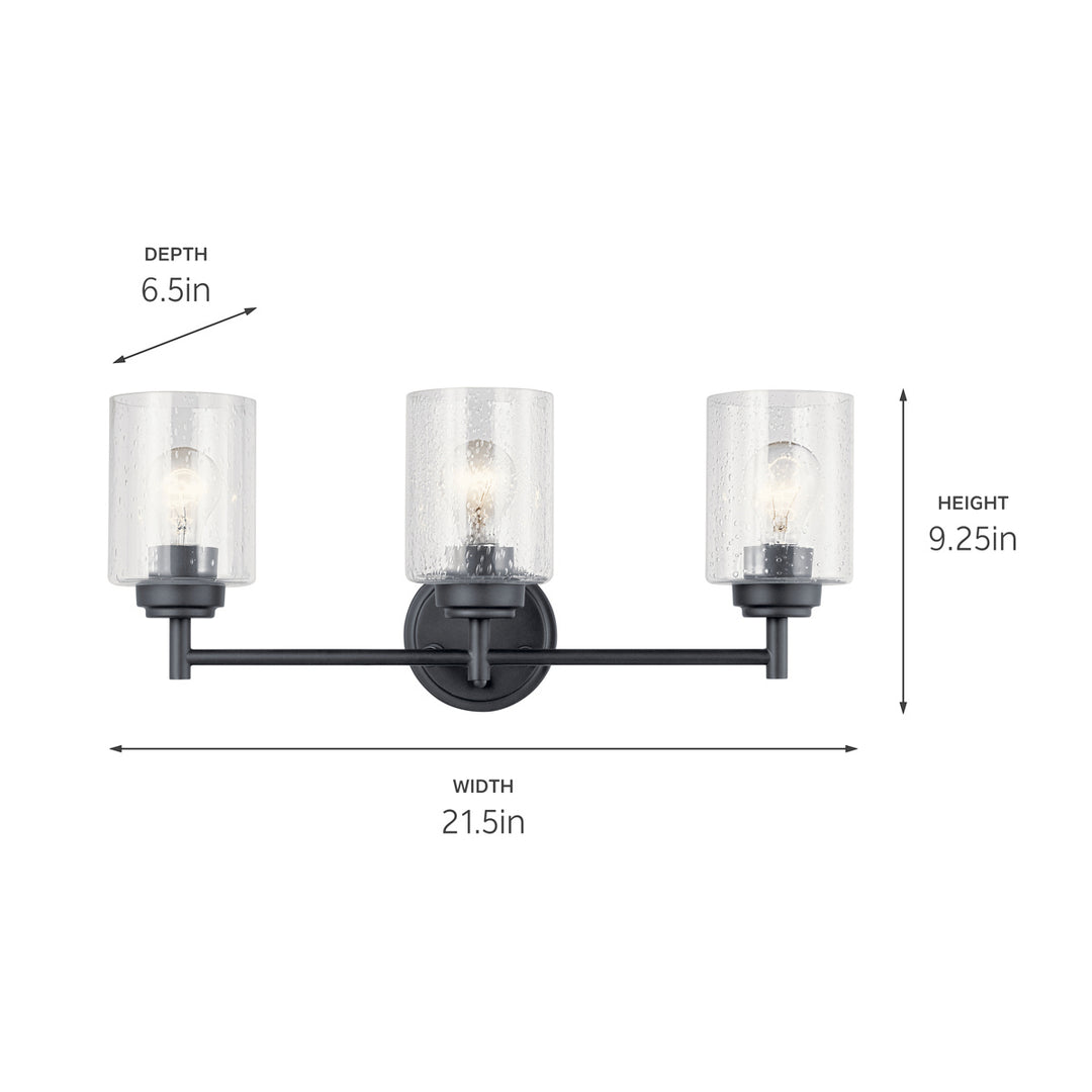 Kichler Canada - 45886BK - Three Light Bath - Winslow - Black