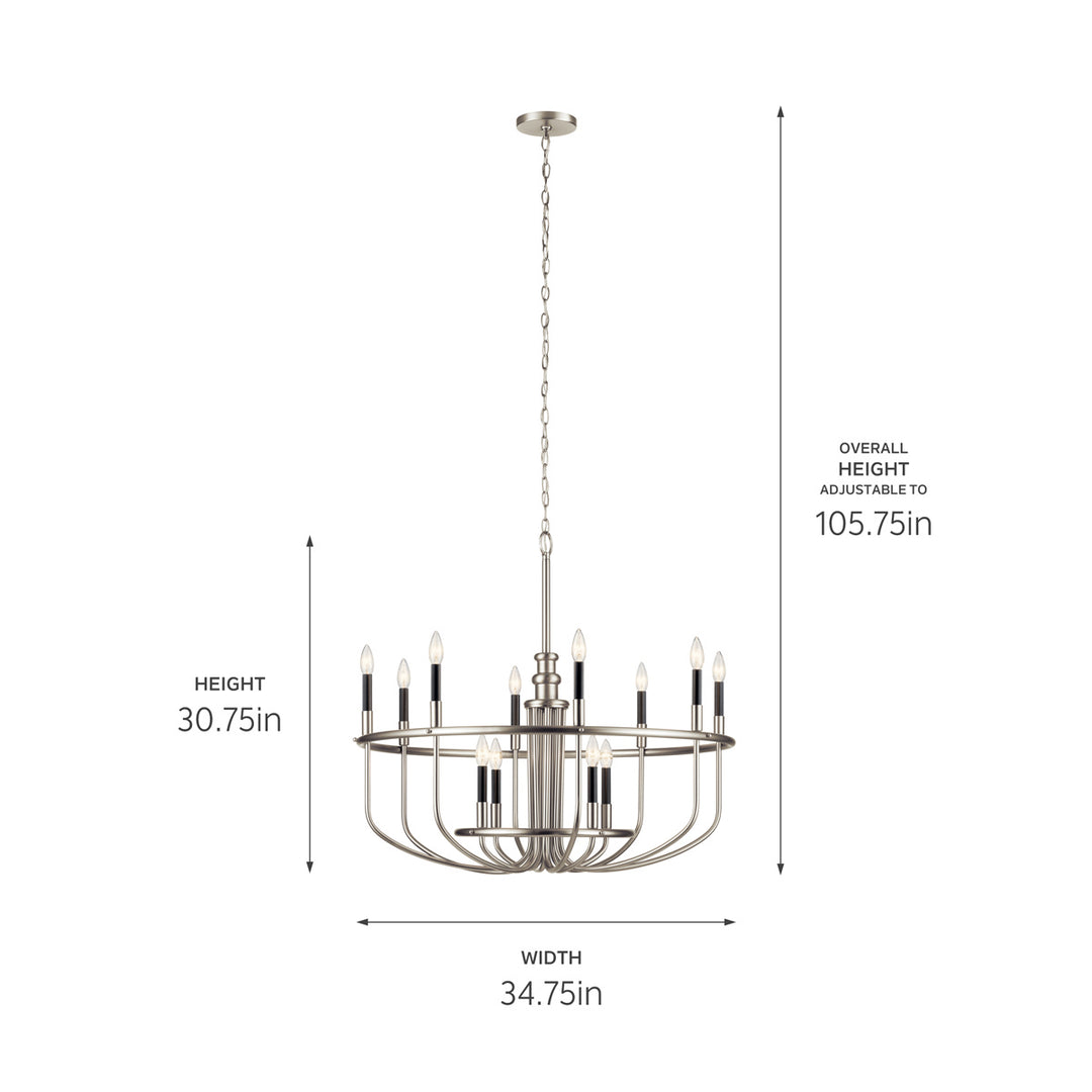 Kichler Canada - 52305NI - 12 Light Chandelier - Capitol Hill - Brushed Nickel