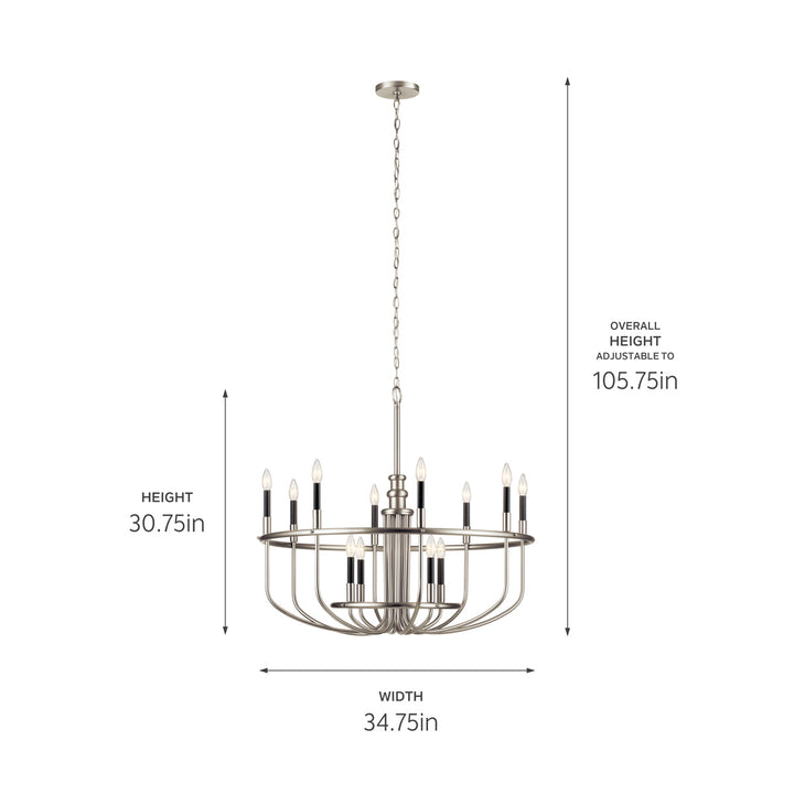 Kichler Canada - 52305NI - 12 Light Chandelier - Capitol Hill - Brushed Nickel