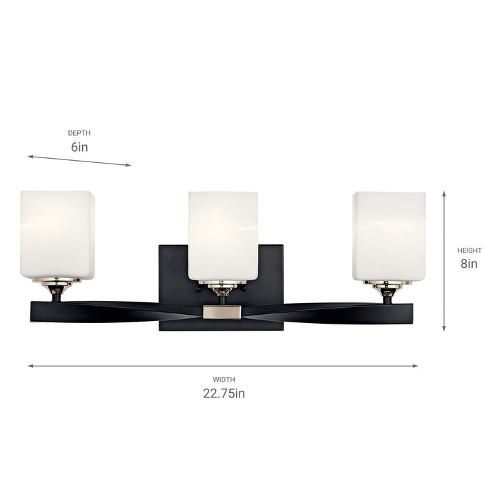 Kichler Canada - 55002BK - Three Light Bath - Marette - Black
