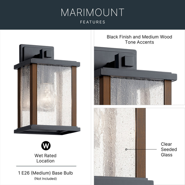 Kichler Canada - 59016BK - One Light Outdoor Wall Mount - Marimount - Black