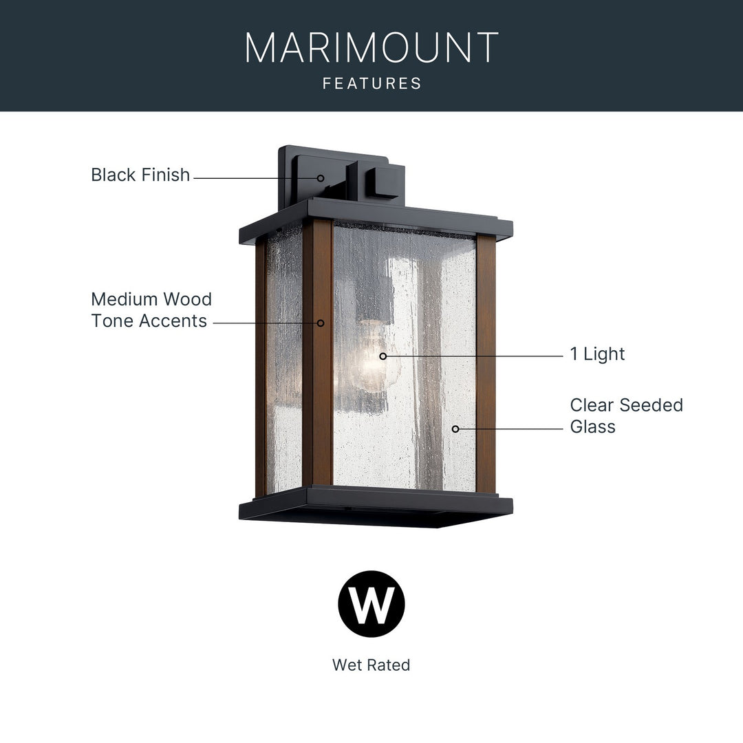 Kichler Canada - 59018BK - One Light Outdoor Wall Mount - Marimount - Black
