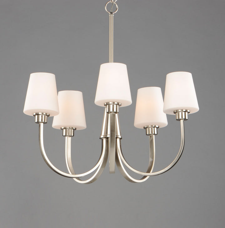 Maxim - 11825SWSN - Five Light Chandelier - Shelter - Satin Nickel