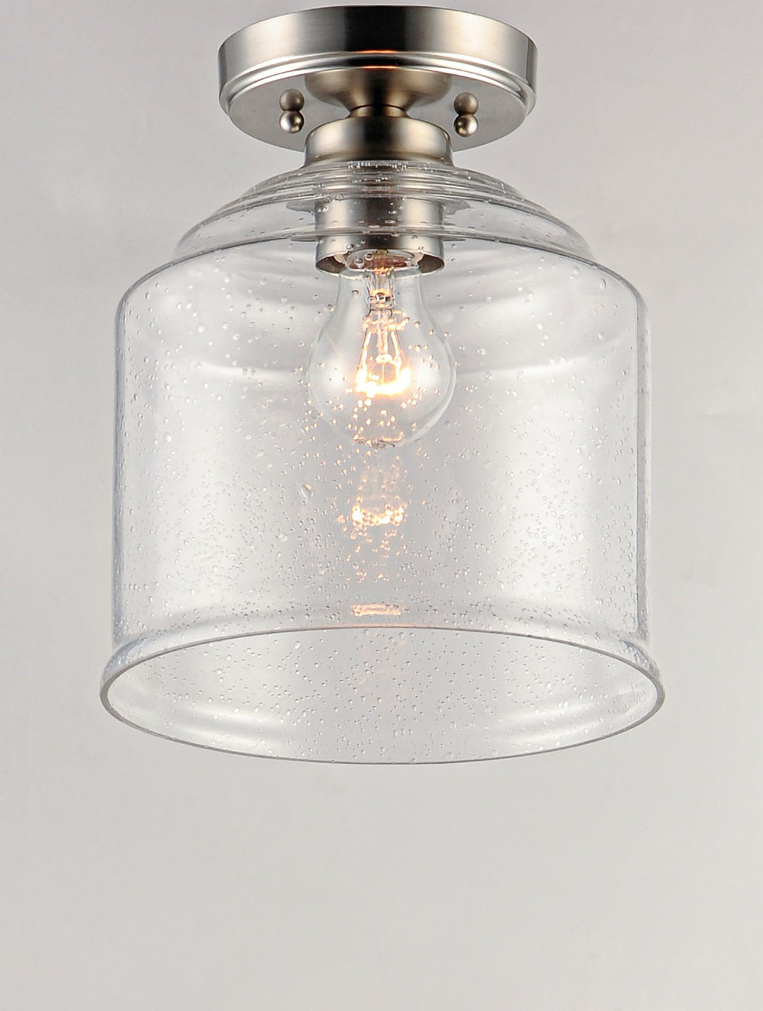 Maxim - 12270CDSN - One Light Semi-Flush Mount - Acadia - Satin Nickel