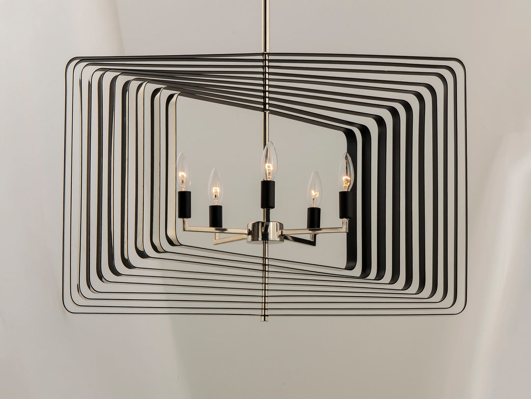 Maxim - 28677PNBK - Five Light Pendant - Radial - Polished Nickel / Black