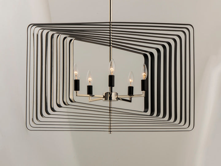 Maxim - 28677PNBK - Five Light Pendant - Radial - Polished Nickel / Black
