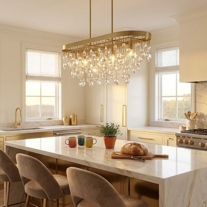 Savoy House - 1-1847-8-127 - Eight Light Linear Chandelier - Livorno - Noble Brass