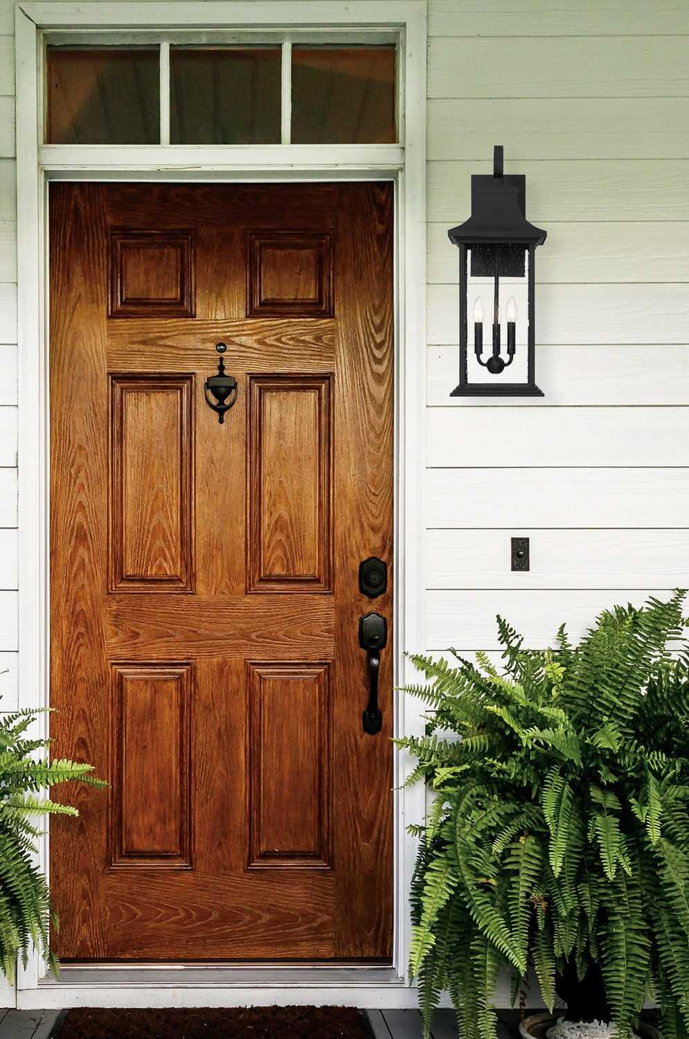 Hancock Three Light Outdoor Wall Sconce in Matte Black Savoy House