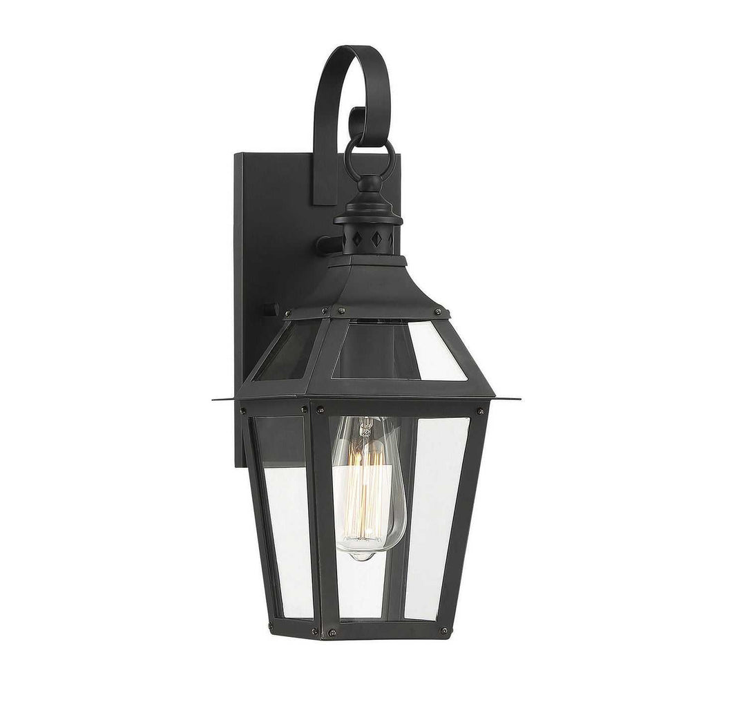 Jackson One Light Wall Sconce in Black with Gold Highlights Savoy House