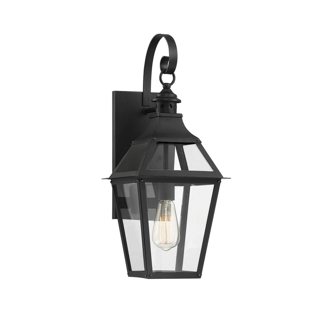 Jackson One Light Wall Sconce in Black with Gold Highlights Savoy House