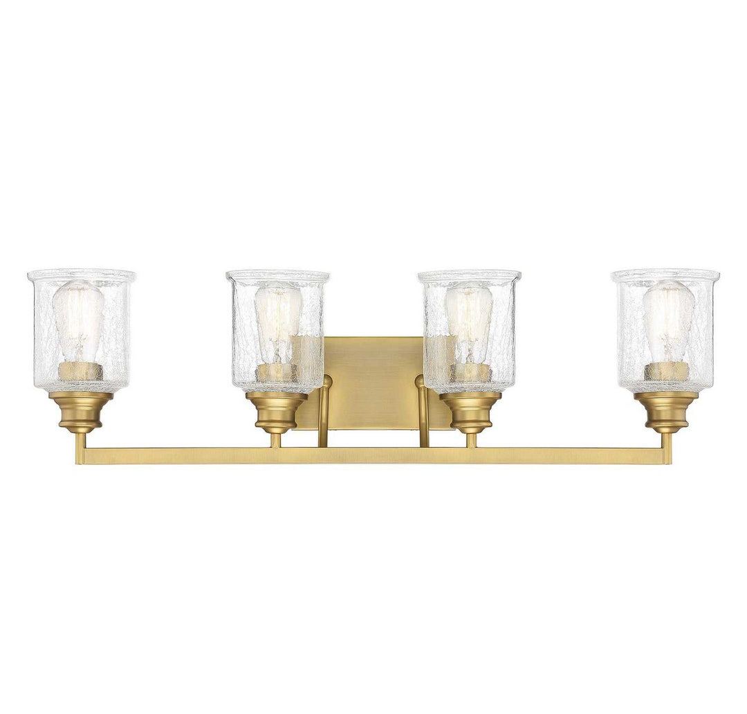 Hampton Four Light Bath Bar in Warm Brass Savoy House