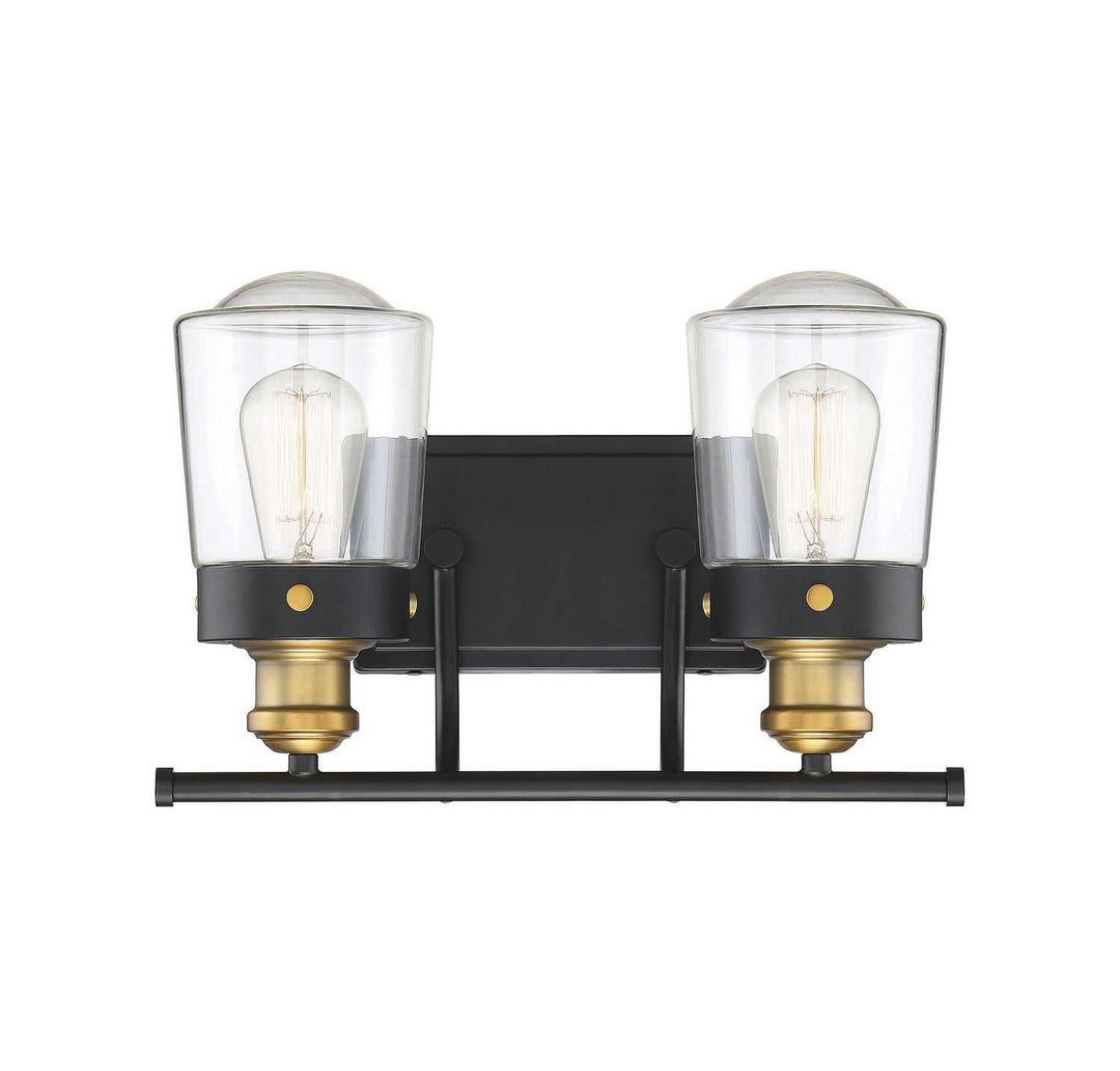 Savoy House - 8-2069-2-51 - Two Light Bath Bar - Macauley - Vintage Black w/Warm Brass