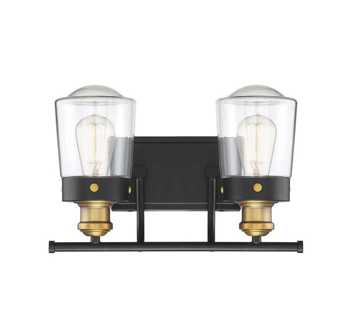Savoy House - 8-2069-2-51 - Two Light Bath Bar - Macauley - Vintage Black w/Warm Brass