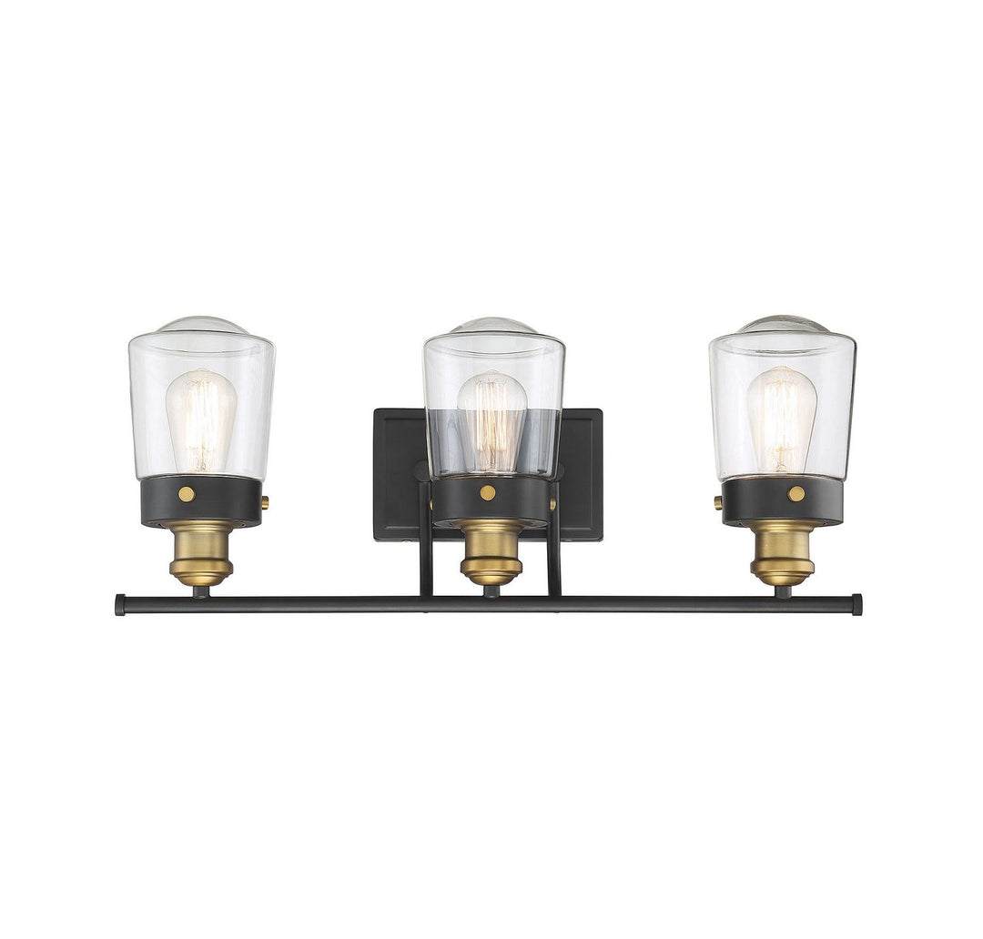 Savoy House - 8-2069-3-51 - Three Light Bath Bar - Macauley - Vintage Black w/Warm Brass
