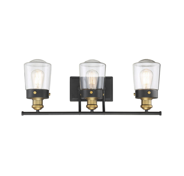 Savoy House - 8-2069-3-51 - Three Light Bath Bar - Macauley - Vintage Black w/Warm Brass