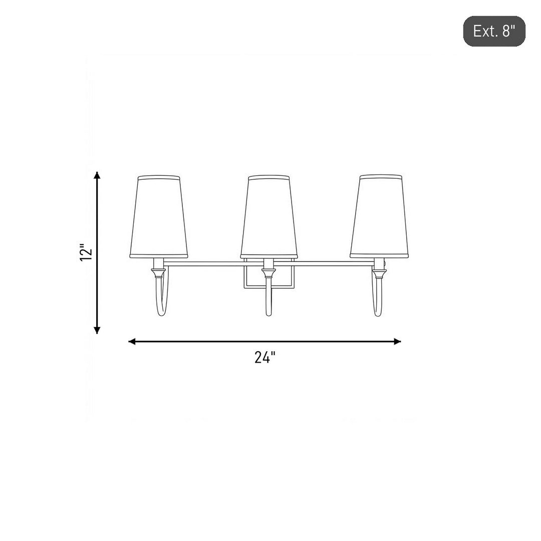 Savoy House - 8-2542-3-109 - Three Light Bath Bar - Cameron - Polished Nickel