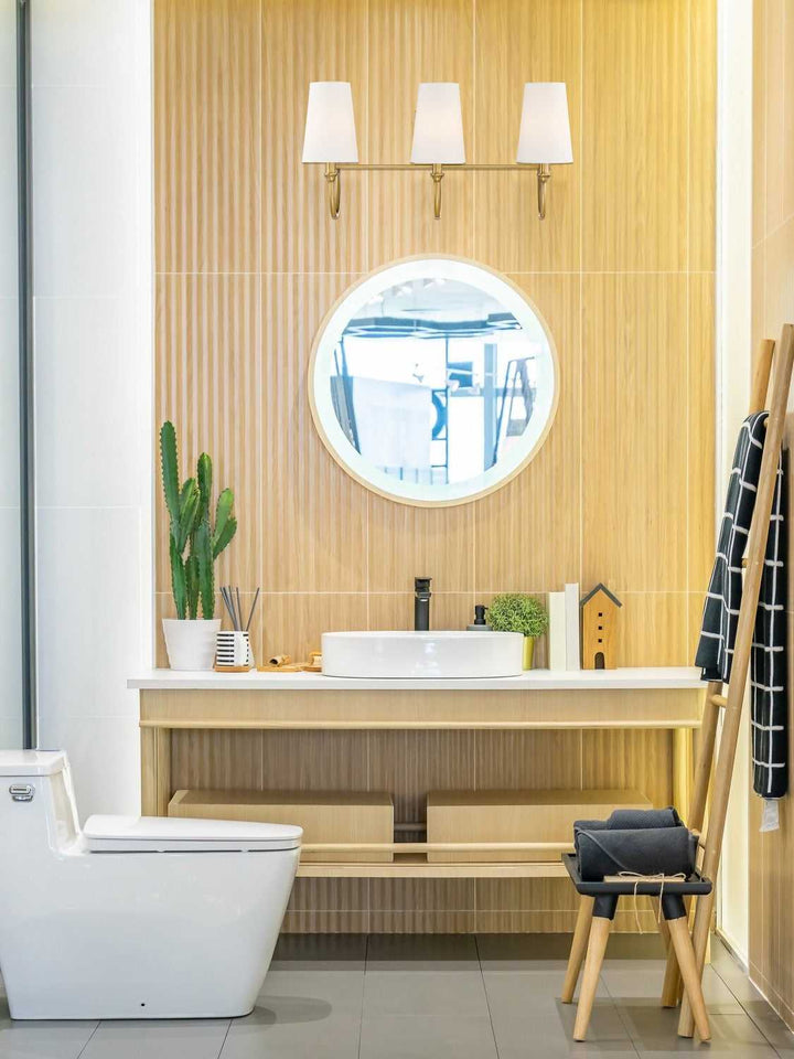 Cameron Three Light Bath Bar in Warm Brass Savoy House