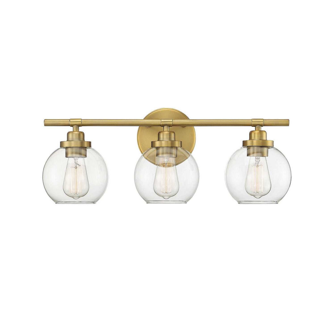 Carson Three Light Bath Bar in Warm Brass Savoy House