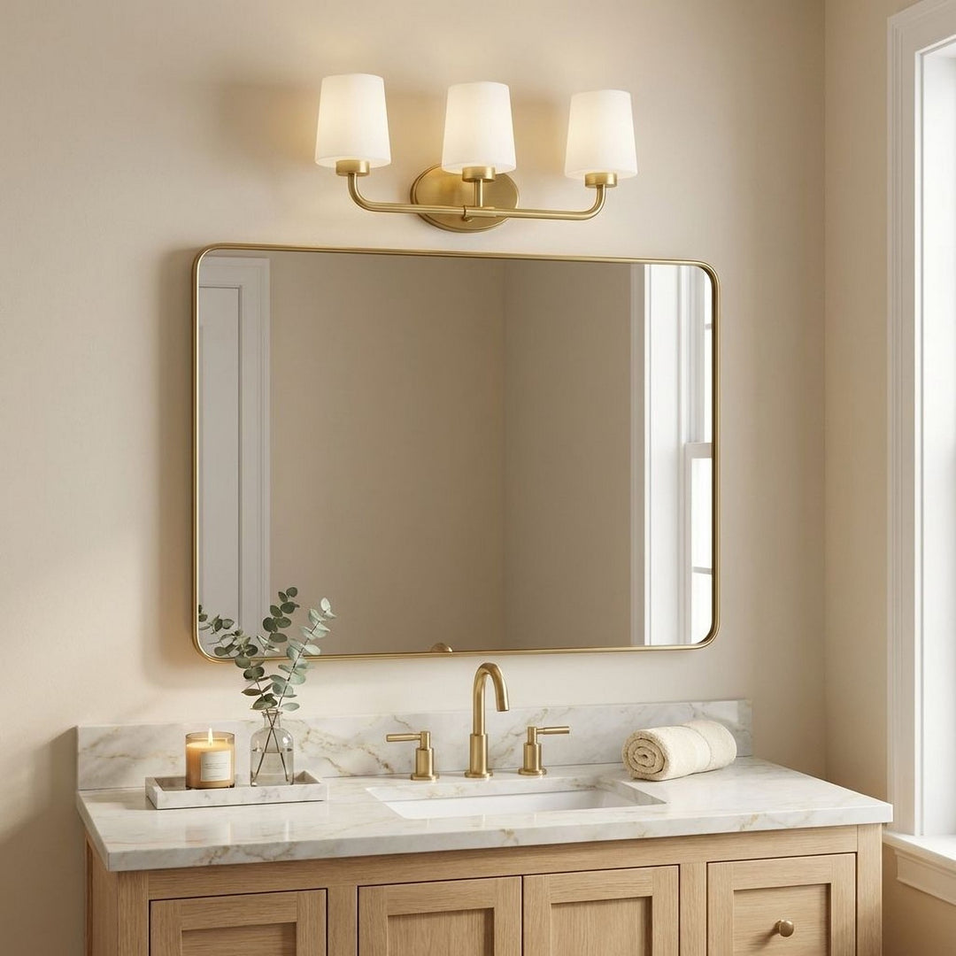 Savoy House - 8-4090-3-322 - Three Light Bath Bar - Capra - Warm Brass